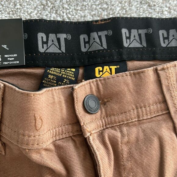 CAT Caterpillar men Utility Pant Work Flex Waistband utility Brown, 32x29, NWT - Picture 4 of 7